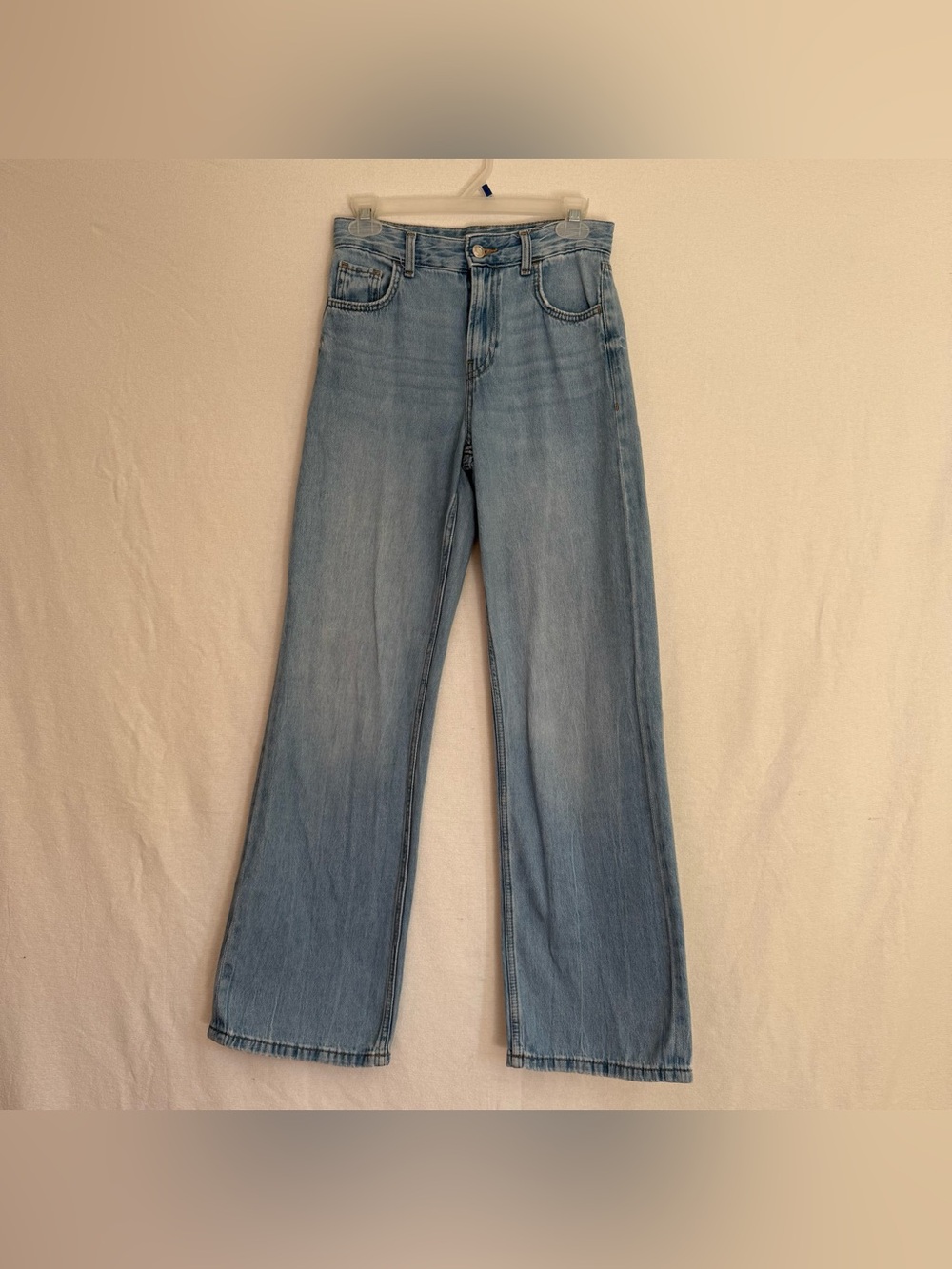 Bershka 90s wide leg blue jeans